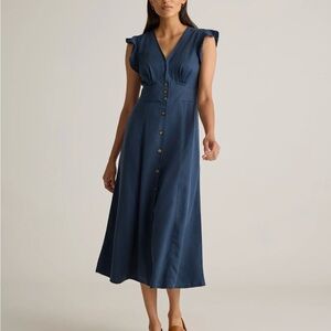 Quince | Women’s Vintage Wash Tencel Button Front Midi Dress